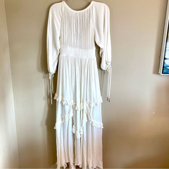 NEW Free People In Your Dreams Maxi Dress Flowy Babydoll White Cotton Size S - Picture 10 of 14